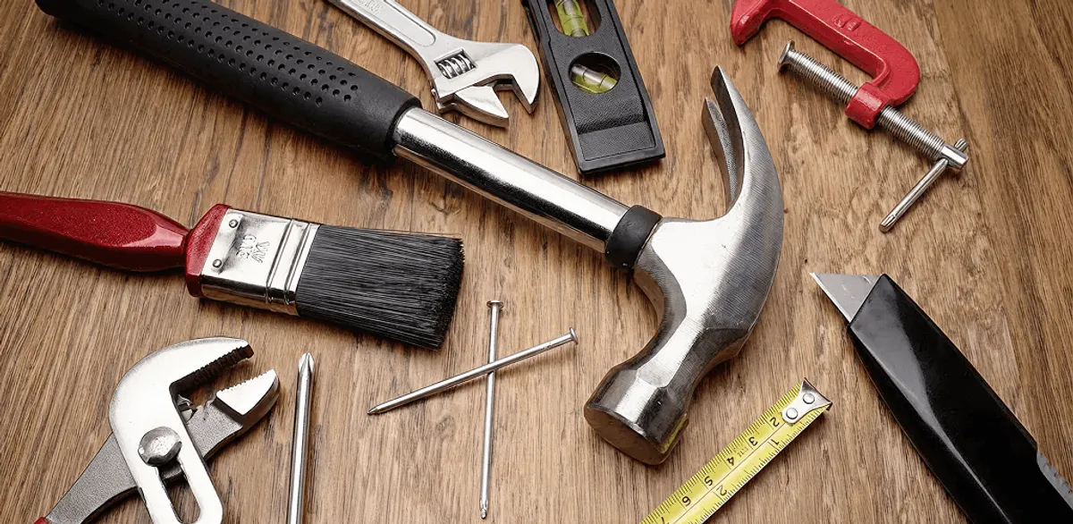 Handyman tools laid out for home repair and maintenance work in Cape Coral, FL